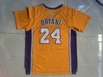 NBA 24 Bryant Lakers Maillot manche courte jaune